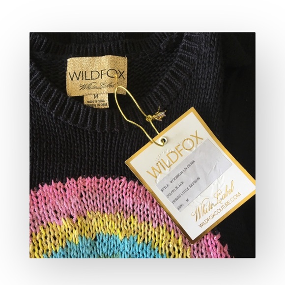 Deadstock: new Wildfox ☻ Little Rainbow Liv Knit Tank Mini Dress ☻︎ Black ☻︎ M - Picture 10 of 16